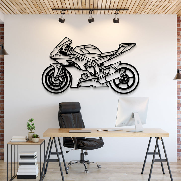 2021 YZF R-6 Metal Motorcycle Wall Art — precision-cut steel wall art
