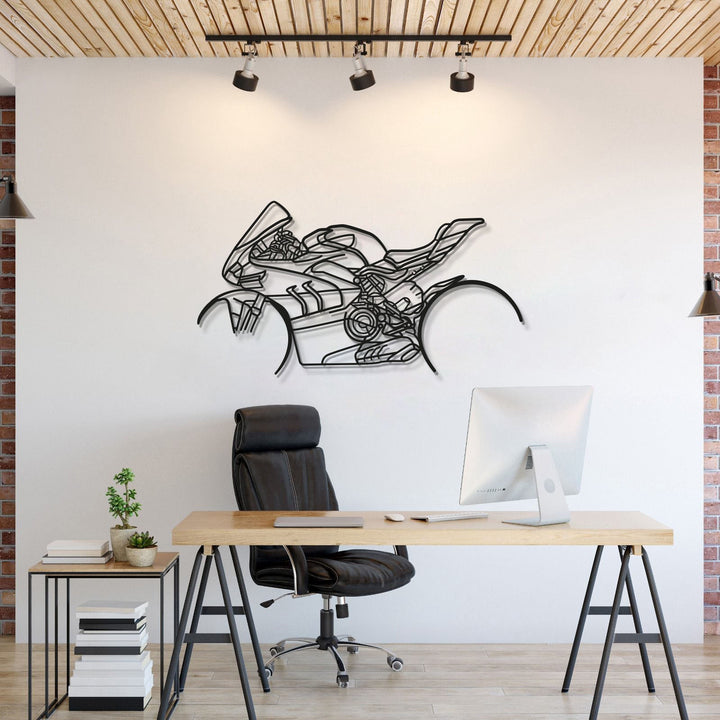 V4SP Metal Motorcycle Wall Art — precision-cut steel wall art