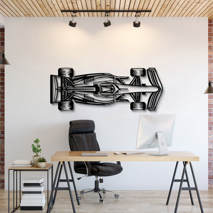 Formula 1 2022 Top View Horizontal Metal Car Wall Art — precision-cut steel wall art