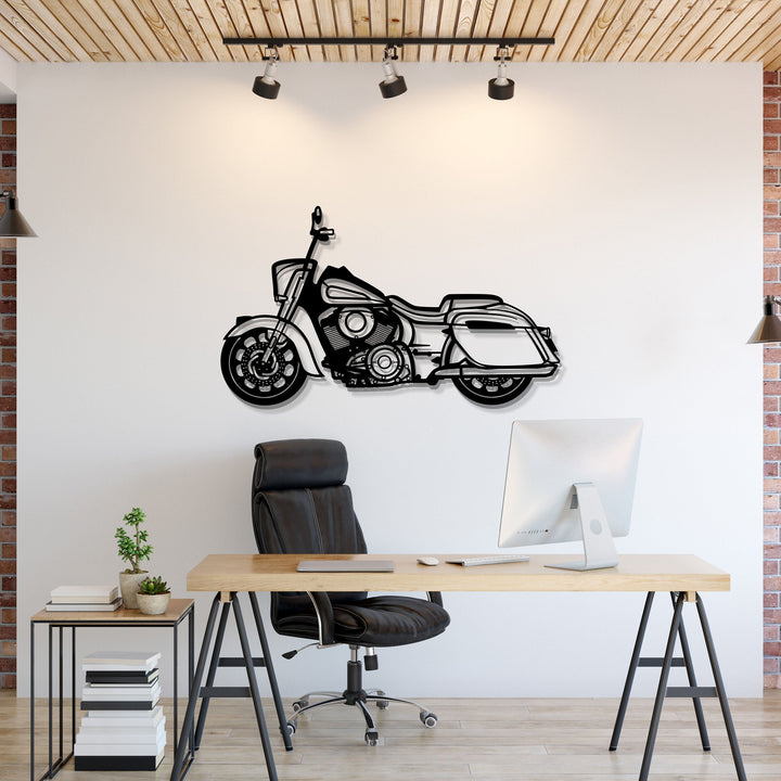 2022 Indian Springfield Dark Horse Metal Motorcycle Wall Art — precision-cut steel wall art