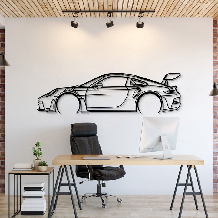 911 GT3 RS Model 992 Detailed Metal Car Wall Art — precision-cut steel wall art