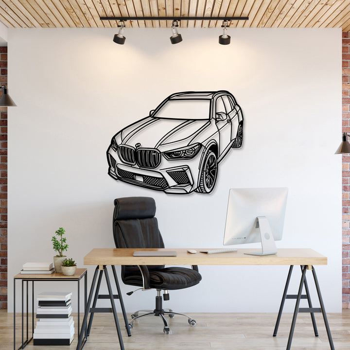 2022 X5 M Perspective Metal Car Wall Art — precision-cut steel wall art