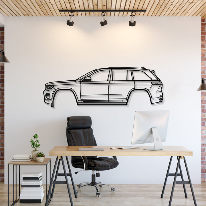 2022 Grand Cherokee WL (5th Gen) Metal Car Wall Art — precision-cut steel wall art