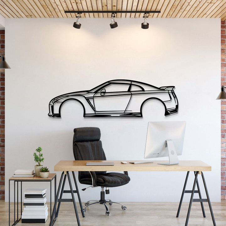 GT-R R35 Metal Car Wall Art — precision-cut steel wall art