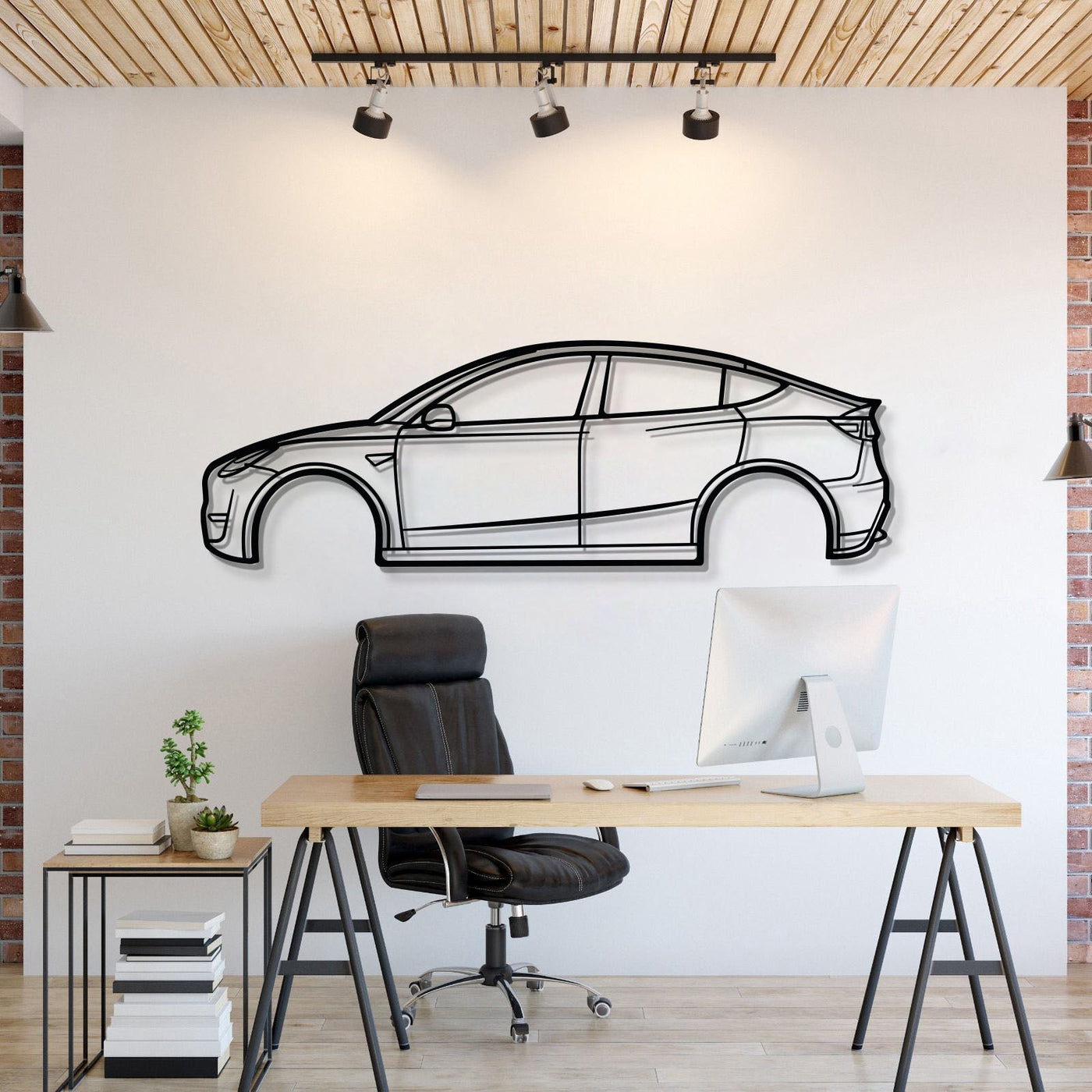 2022 Model Y Metal Car Wall Art