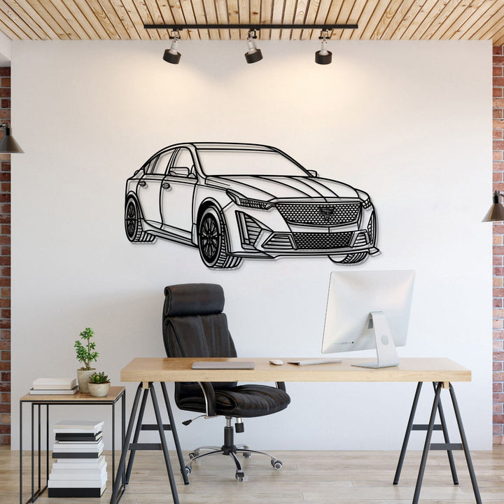 2023 CT5-V Blackwing Perspective Metal Car Wall Art — precision-cut steel wall art