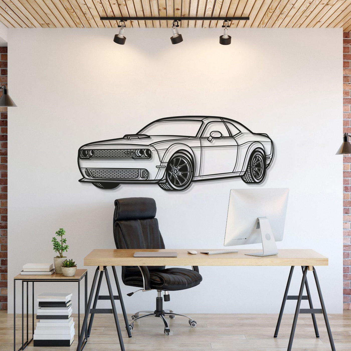 2023 Challenger Perspective Metal Car Wall Art