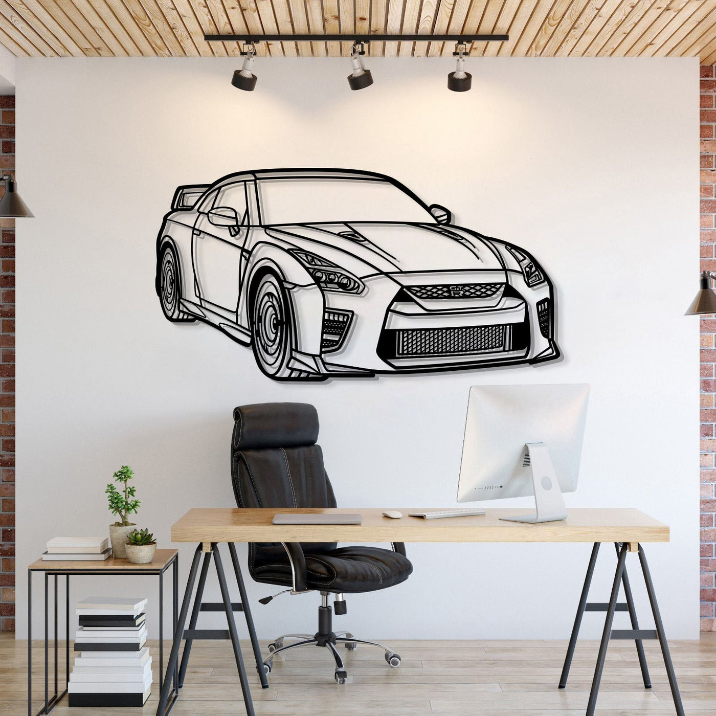 2023 GT-R R35 Perspective Metal Car Wall Art