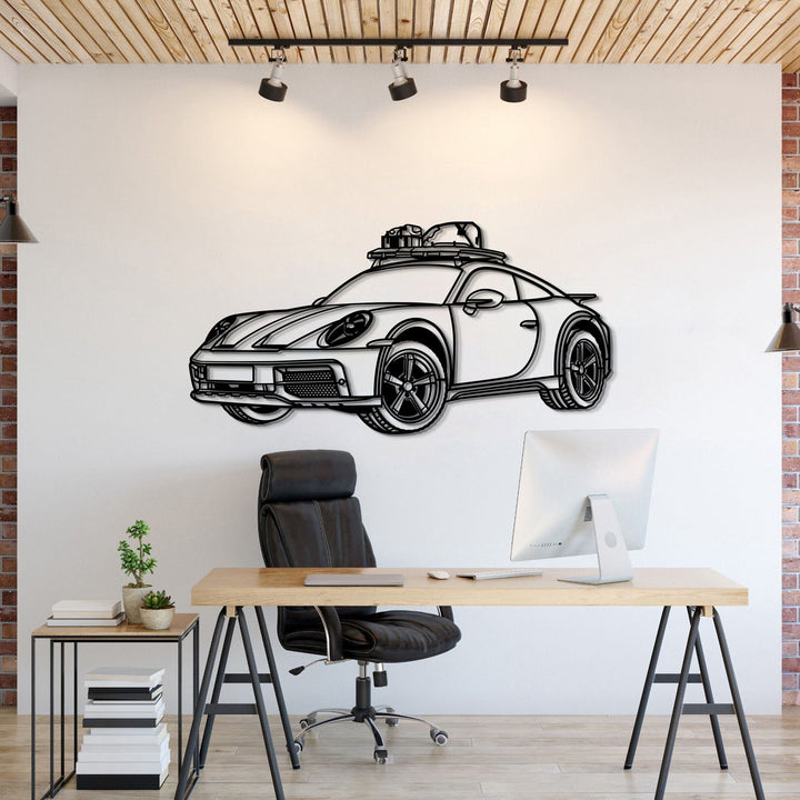 Perspective Metal Car Wall Art — precision-cut steel wall art