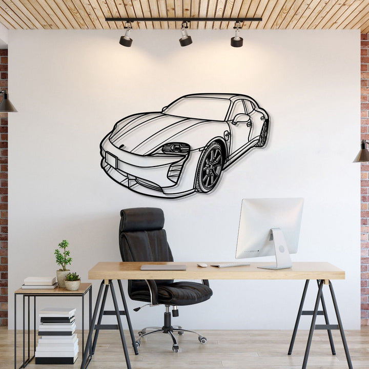 Perspective Metal Car Wall Art — precision-cut steel wall art