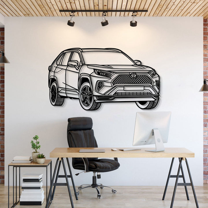 2023 RAV4 GR Sport Perspective Metal Car Wall Art — precision-cut steel wall art