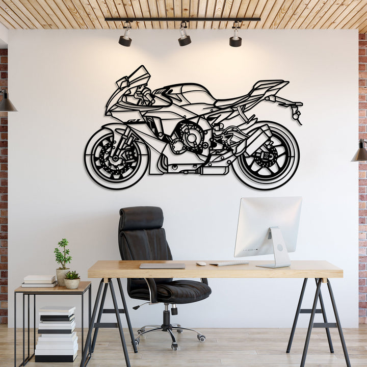 2024 YZF-R1 Metal Motorcycle Wall Art — precision-cut steel wall art