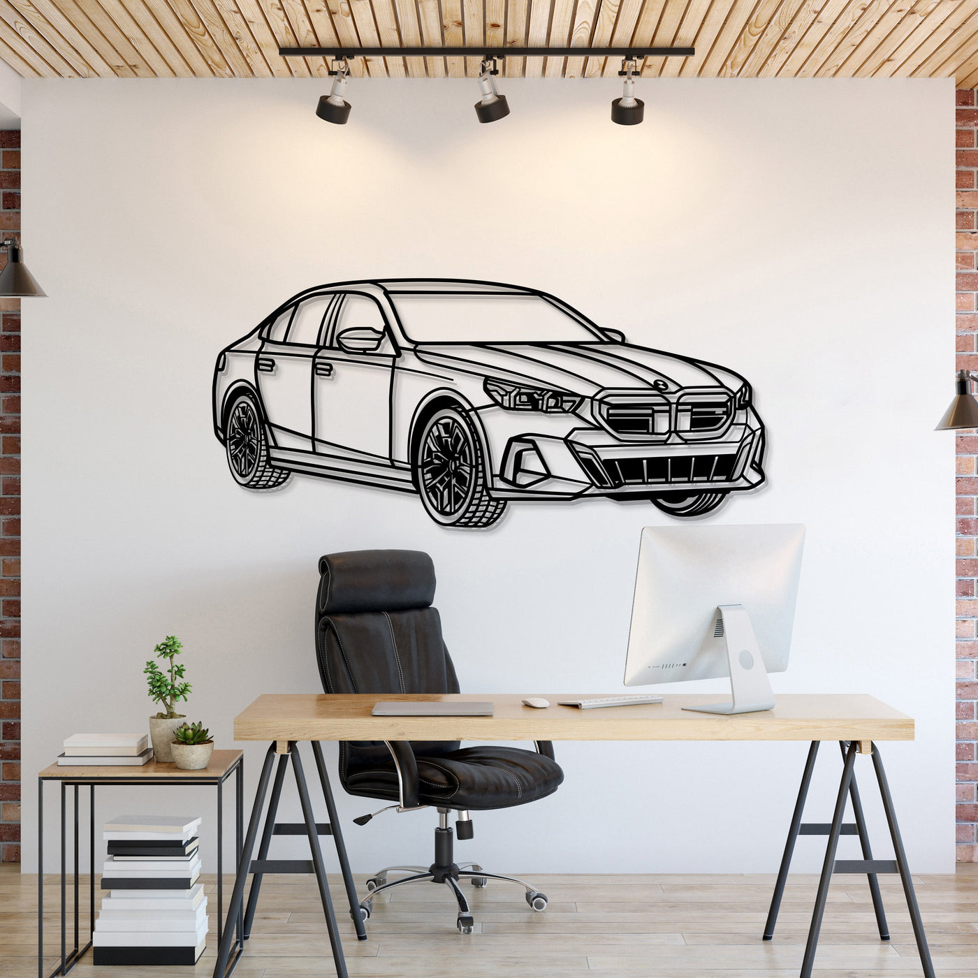 2024 5ER Limousine Perspective Metal Car Wall Art