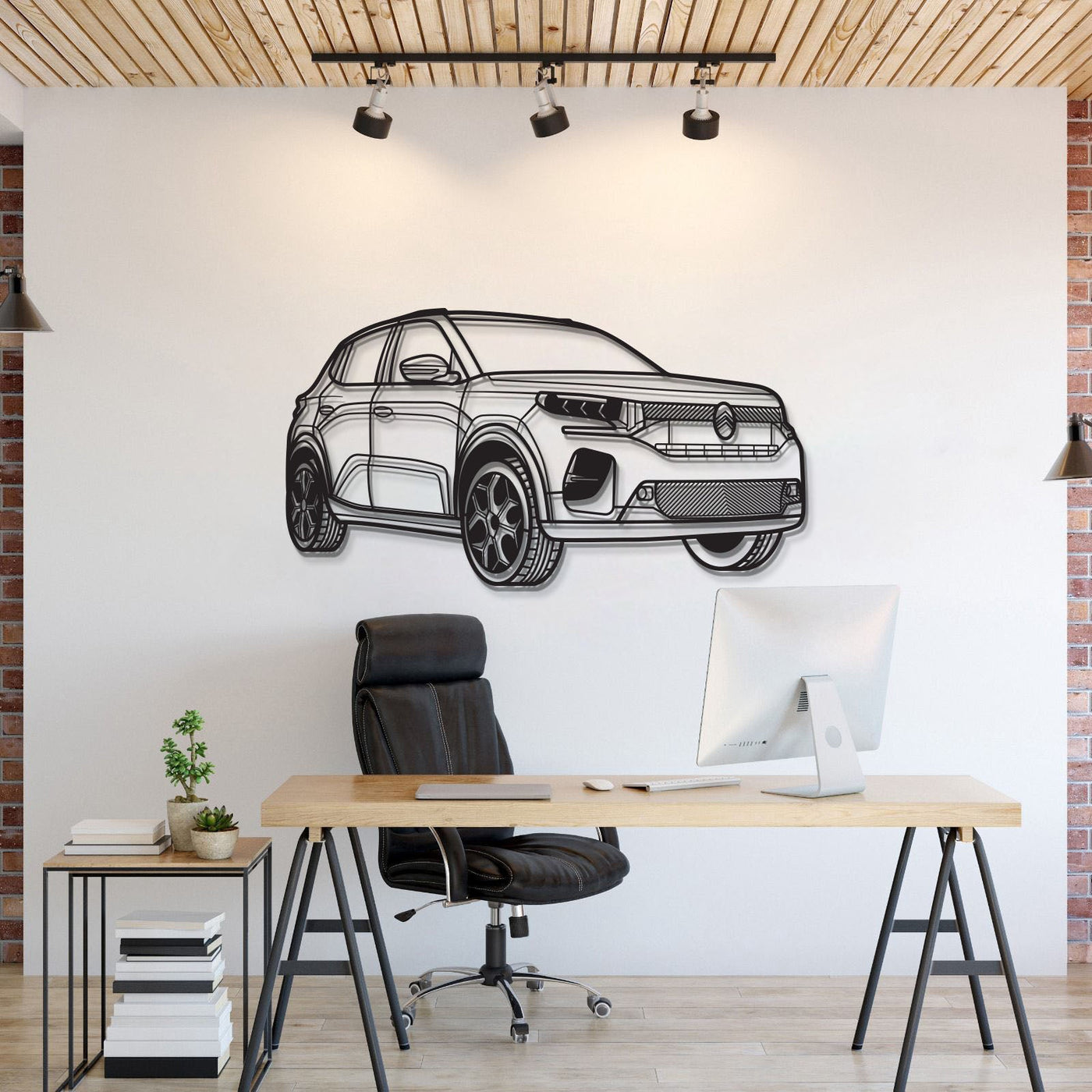 E C3 Perspective Metal Car Wall Art