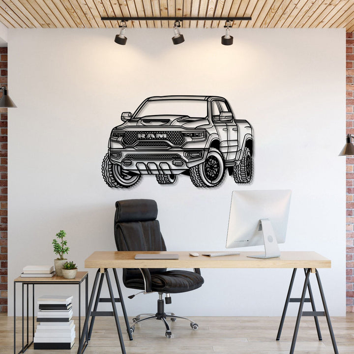2024 RAM 1500 TRX Perspective Metal Car Wall Art — precision-cut steel wall art