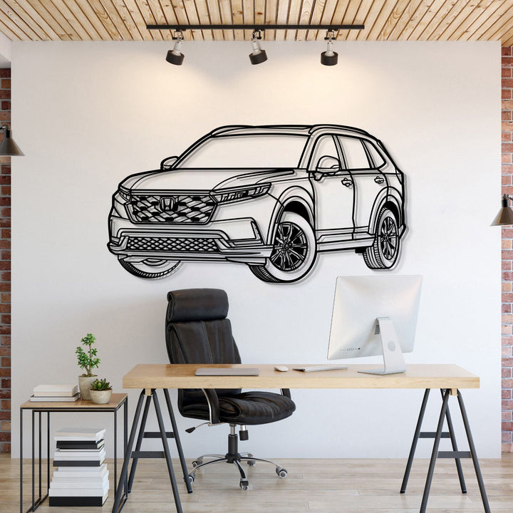 2024 CR-V Perspective Metal Car Wall Art — precision-cut steel wall art