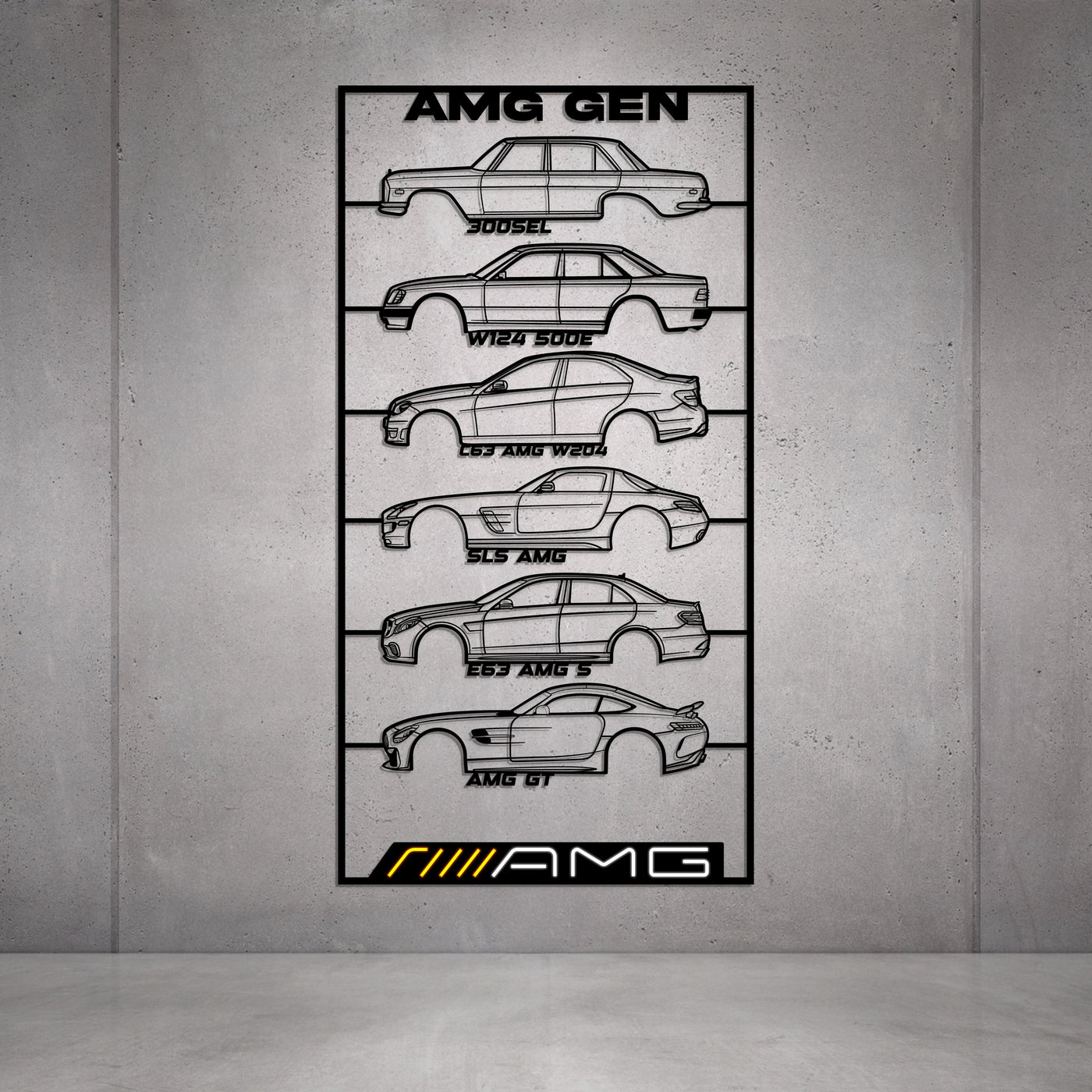 AMG Gen's Metal Neon Car Wall Art