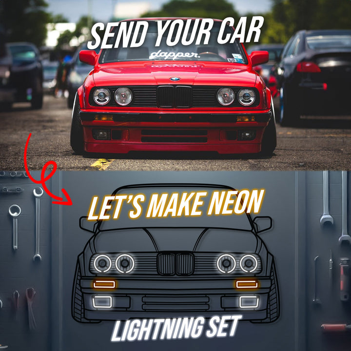 Your Personalized Metal Neon Car Wall Art — precision-cut steel wall art