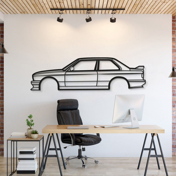 E30 M3 Metal Car Wall Art — precision-cut steel wall art