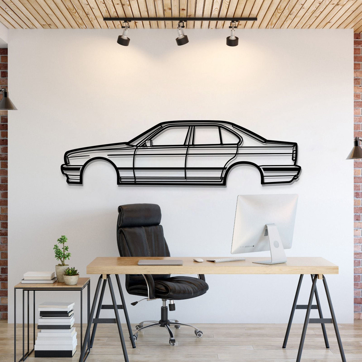 E34 Metal Car Wall Art
