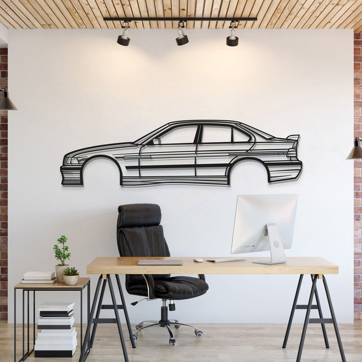 E36 ALPINA Metal Car Wall Art — precision-cut steel wall art