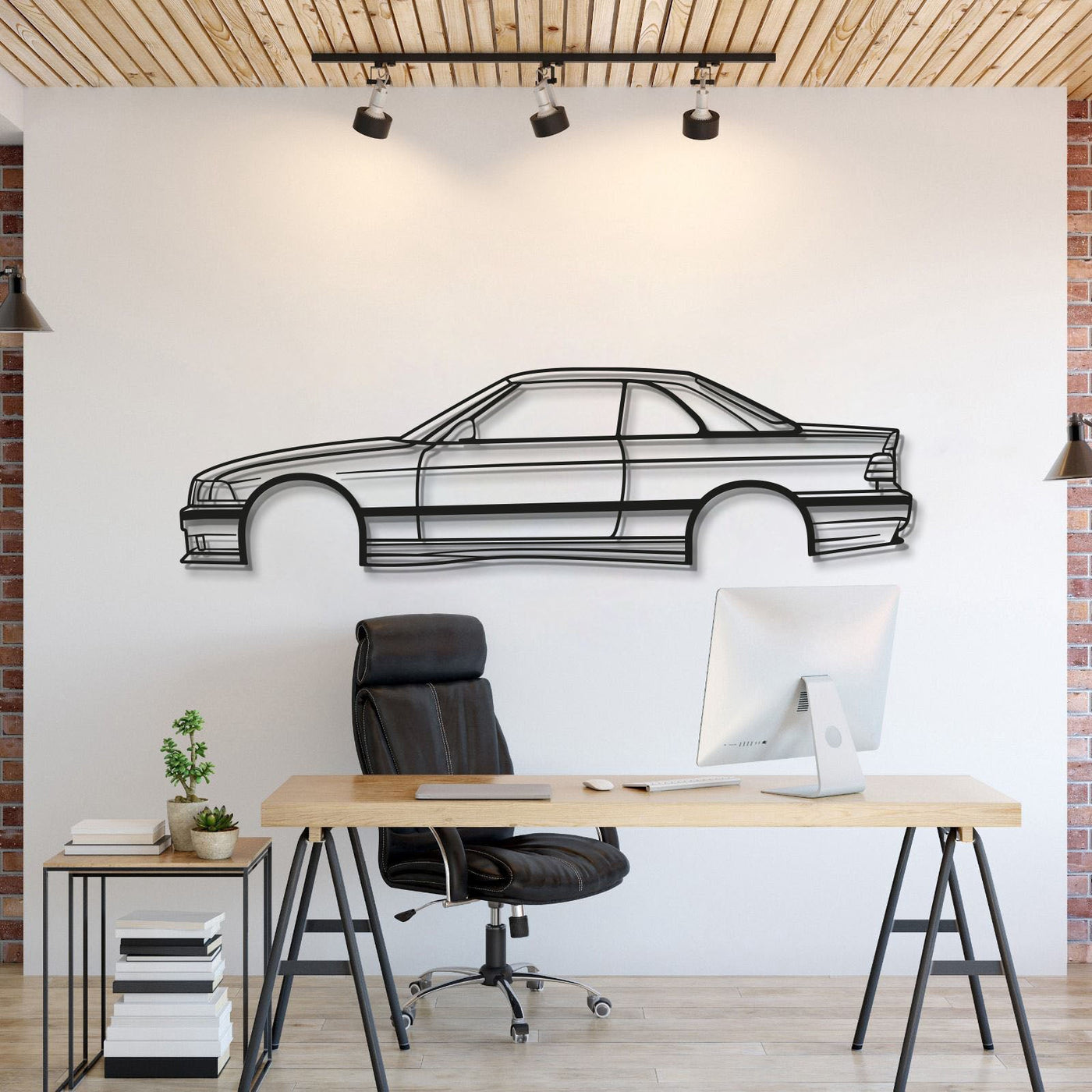 E36 CABRIO WITH HARD TOP Metal Car Wall Art