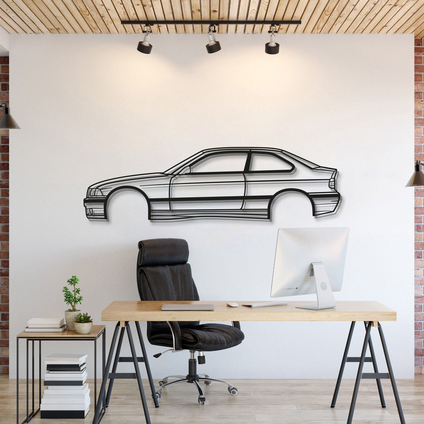 E36 Compact Metal Car Wall Art