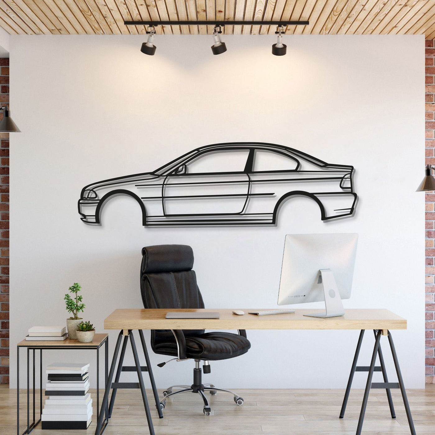 E46 Coupe Metal Car Wall Art