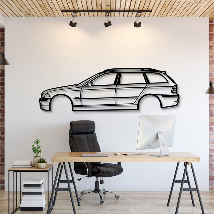 E46 Touring Metal Car Wall Art — precision-cut steel wall art