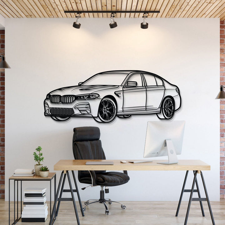 M5 CS Perspective Metal Car Wall Art — precision-cut steel wall art