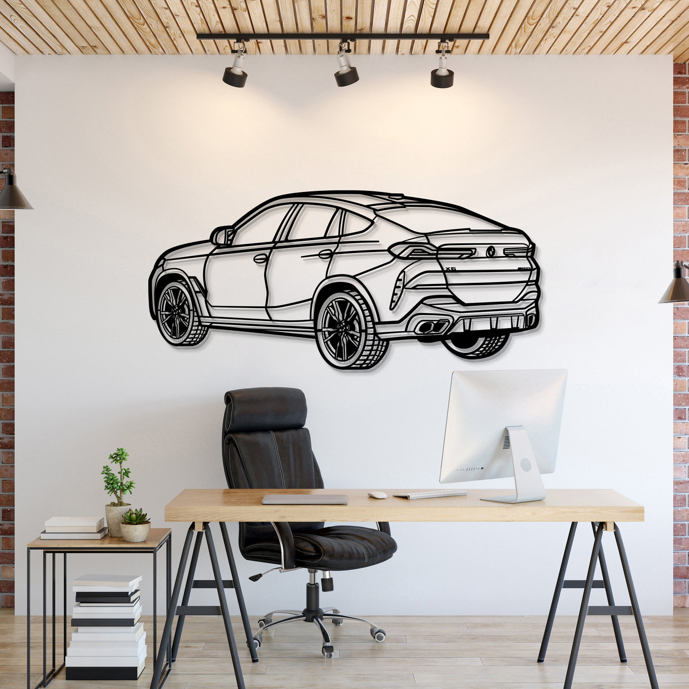 X6 Perspective Metal Car Wall Art