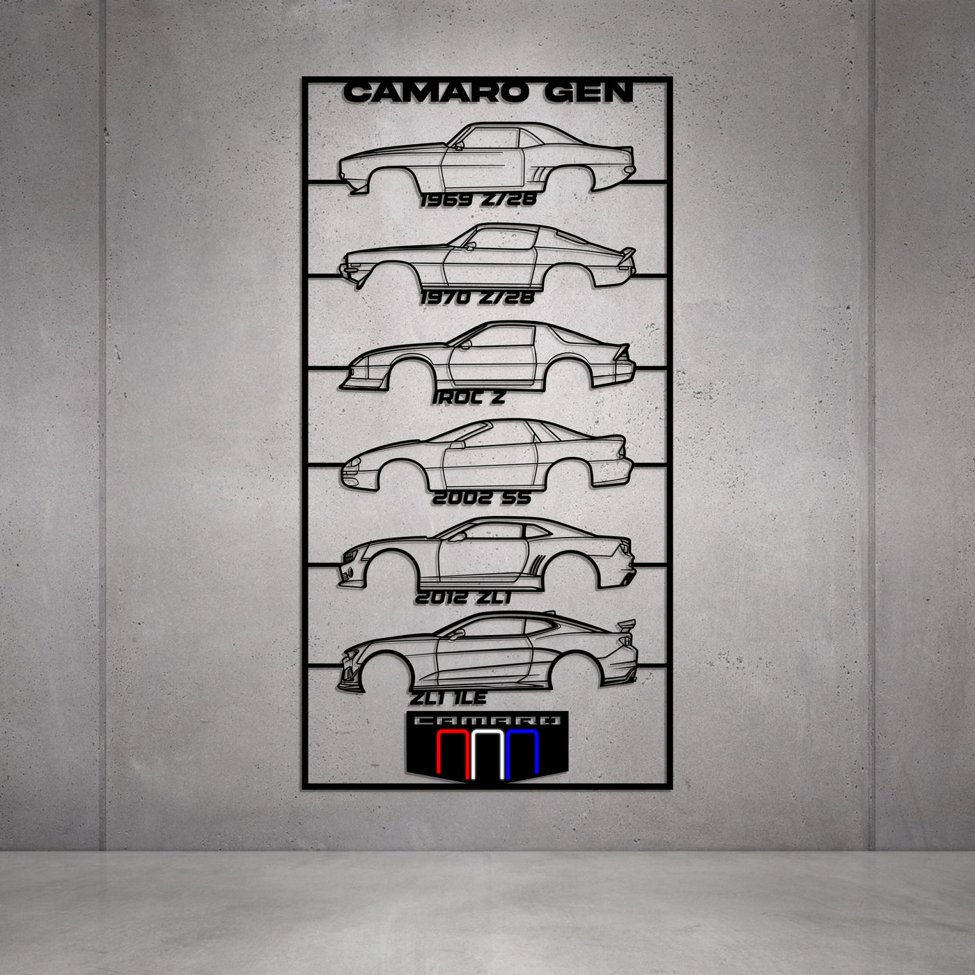Camaro Gen's Metal Neon Car Wall Art