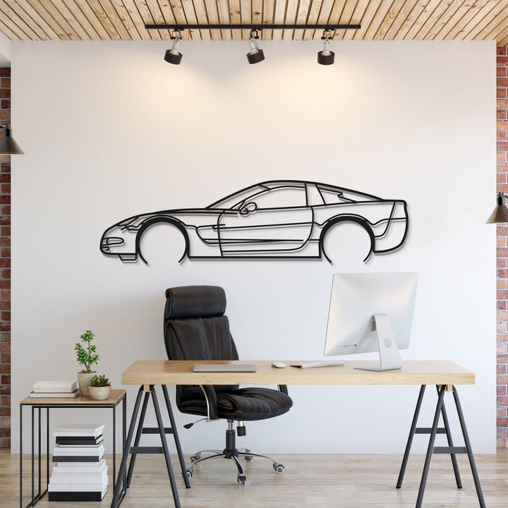 Corvette C5 Detailed Metal Car Wall Art — precision-cut steel wall art