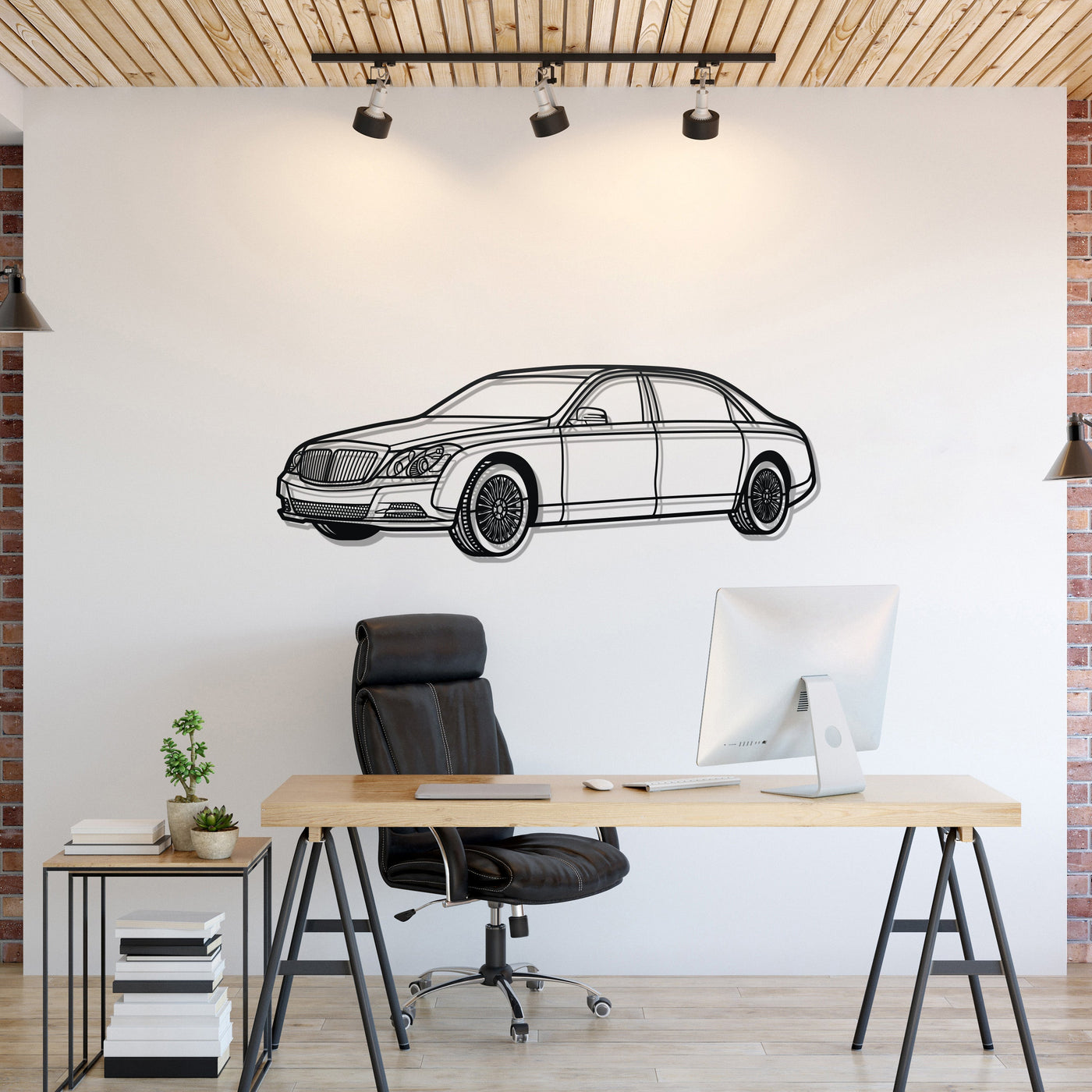 62S Perspective Metal Car Wall Art
