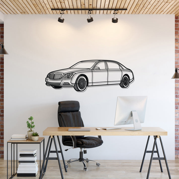 62S Perspective Metal Car Wall Art — precision-cut steel wall art