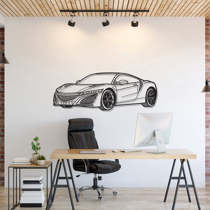 2017 NSX Perspective Metal Car Wall Art — precision-cut steel wall art