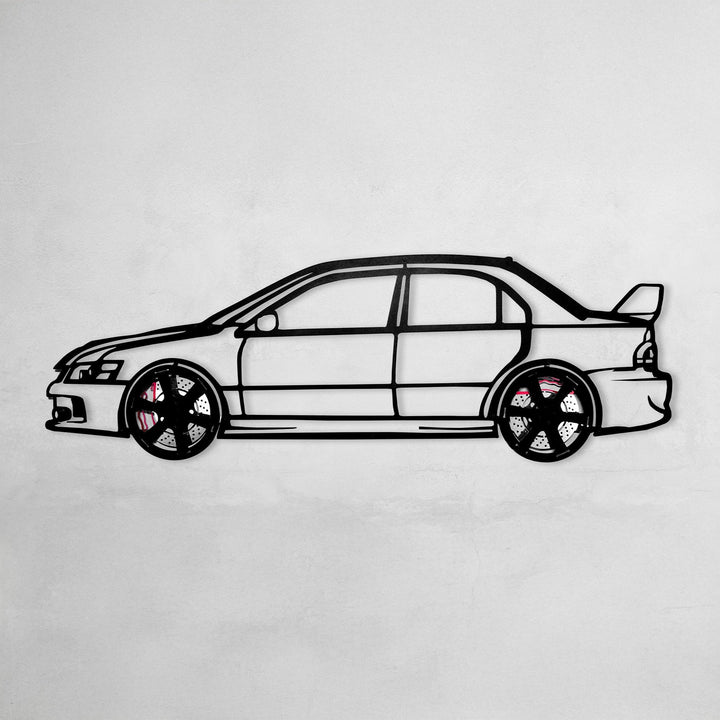 2006 Lancer Evo Metal Wall Art – JDM Steel with Spinning Wheels-KAFMEKA003 — precision-cut steel wall art