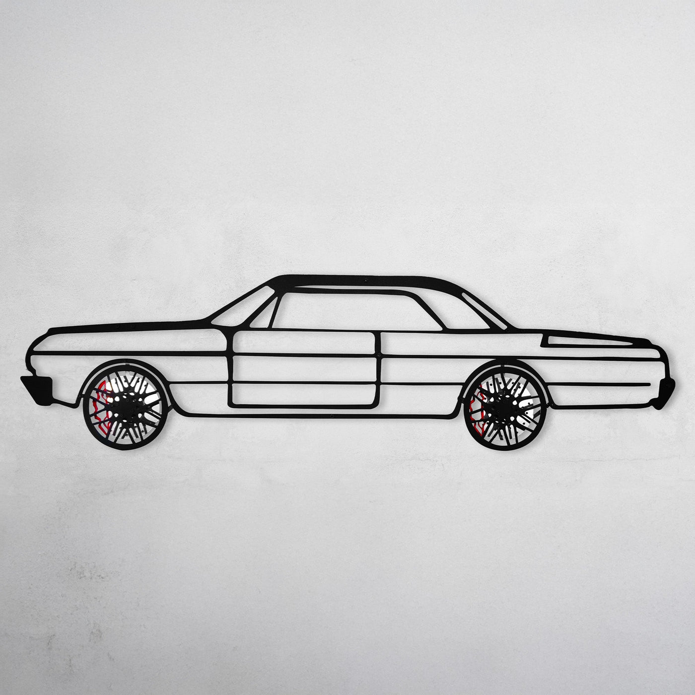 Impala Wall Art – Classic Steel Silhouette with Spinning Wheels-KAFMEKA019