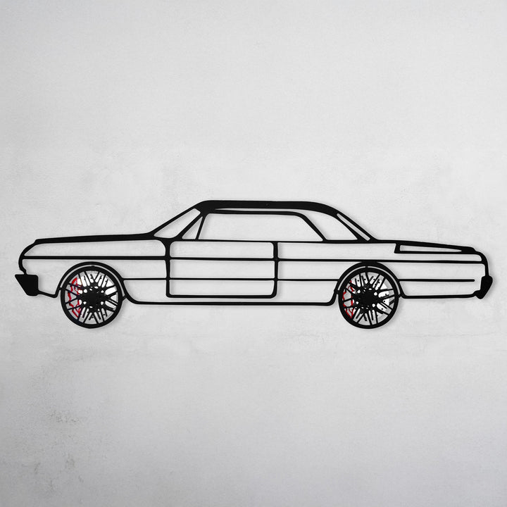 Impala Wall Art – Classic Steel Silhouette with Spinning Wheels-KAFMEKA019 — precision-cut steel wall art