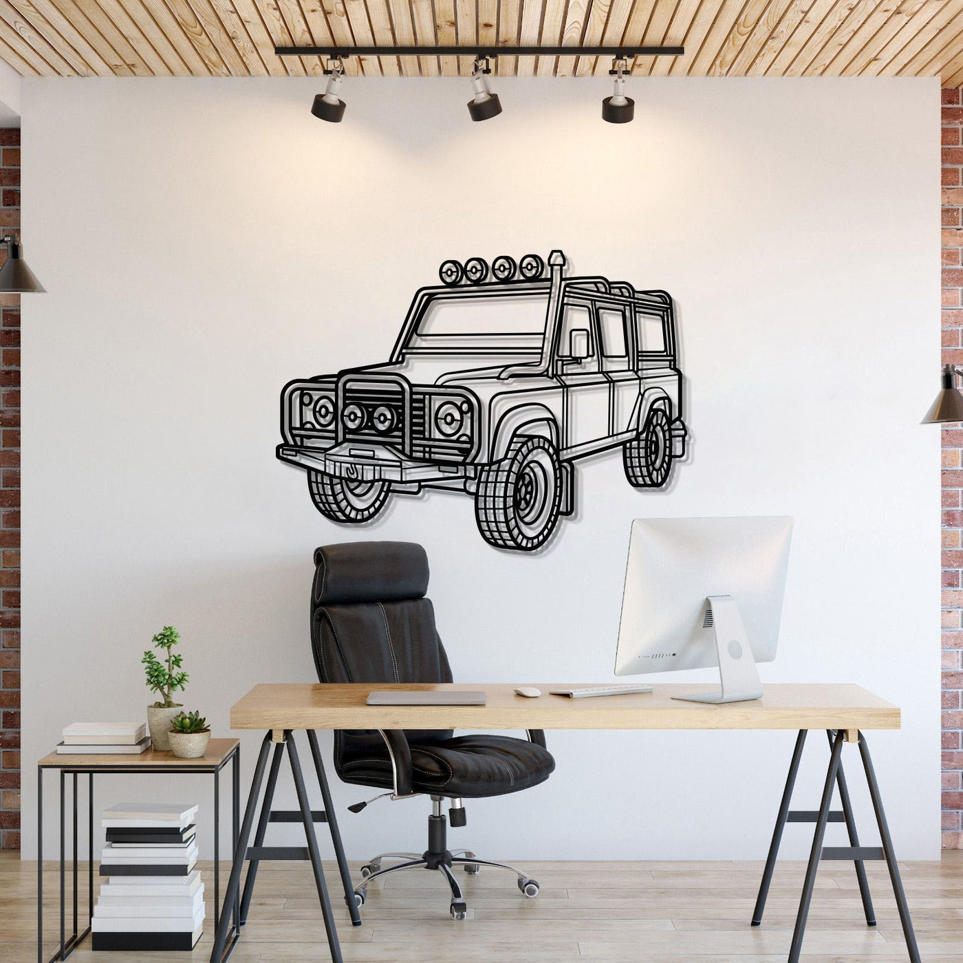 Defender 110 Perspective Metal Car Wall Art