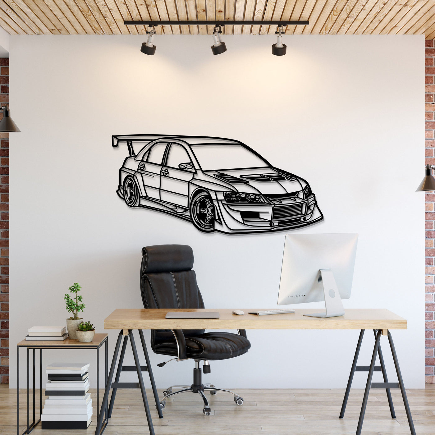 Lancer EVO IX Custom Perspective Metal Car Wall Art