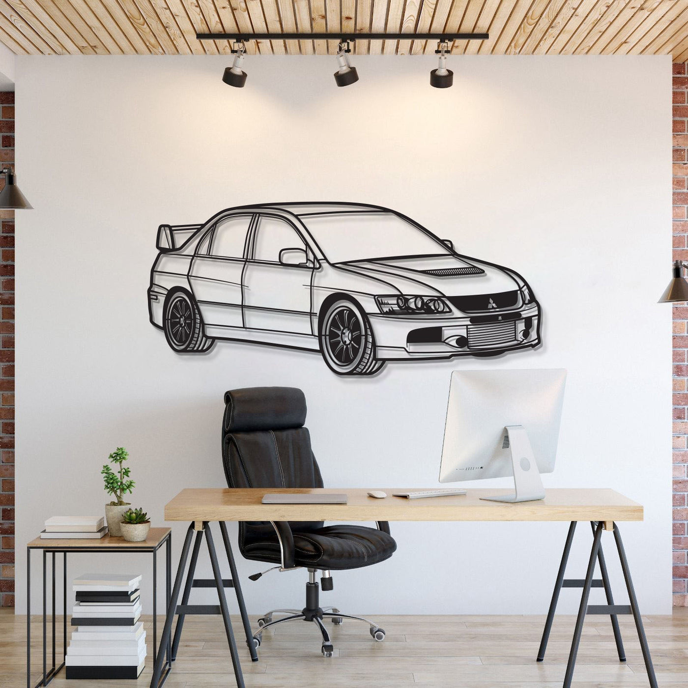 Lancer Evo IX Perspective Metal Car Wall Art