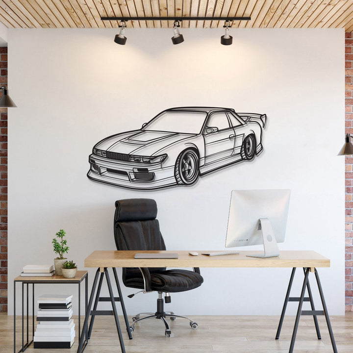 240SX Perspective Metal Car Wall Art — precision-cut steel wall art