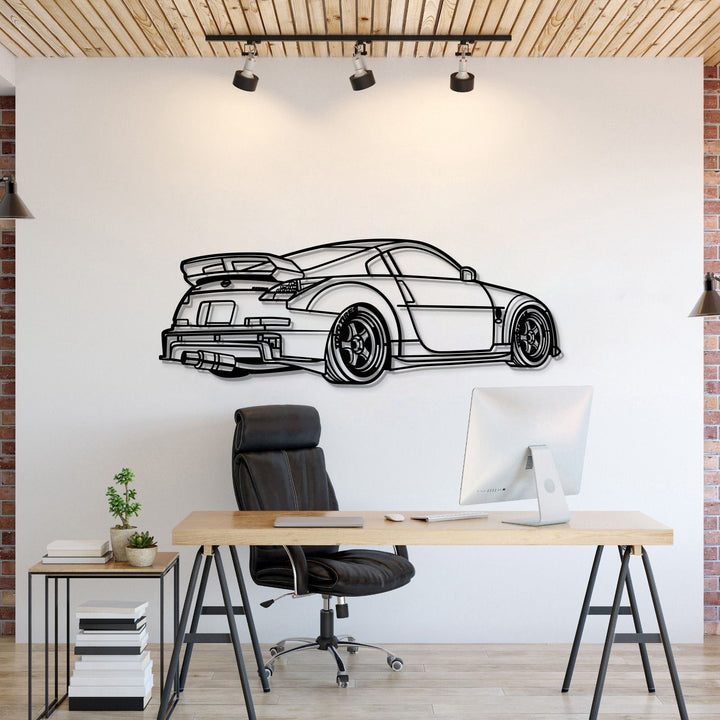 350z  Perspective Metal Car Wall Art — precision-cut steel wall art