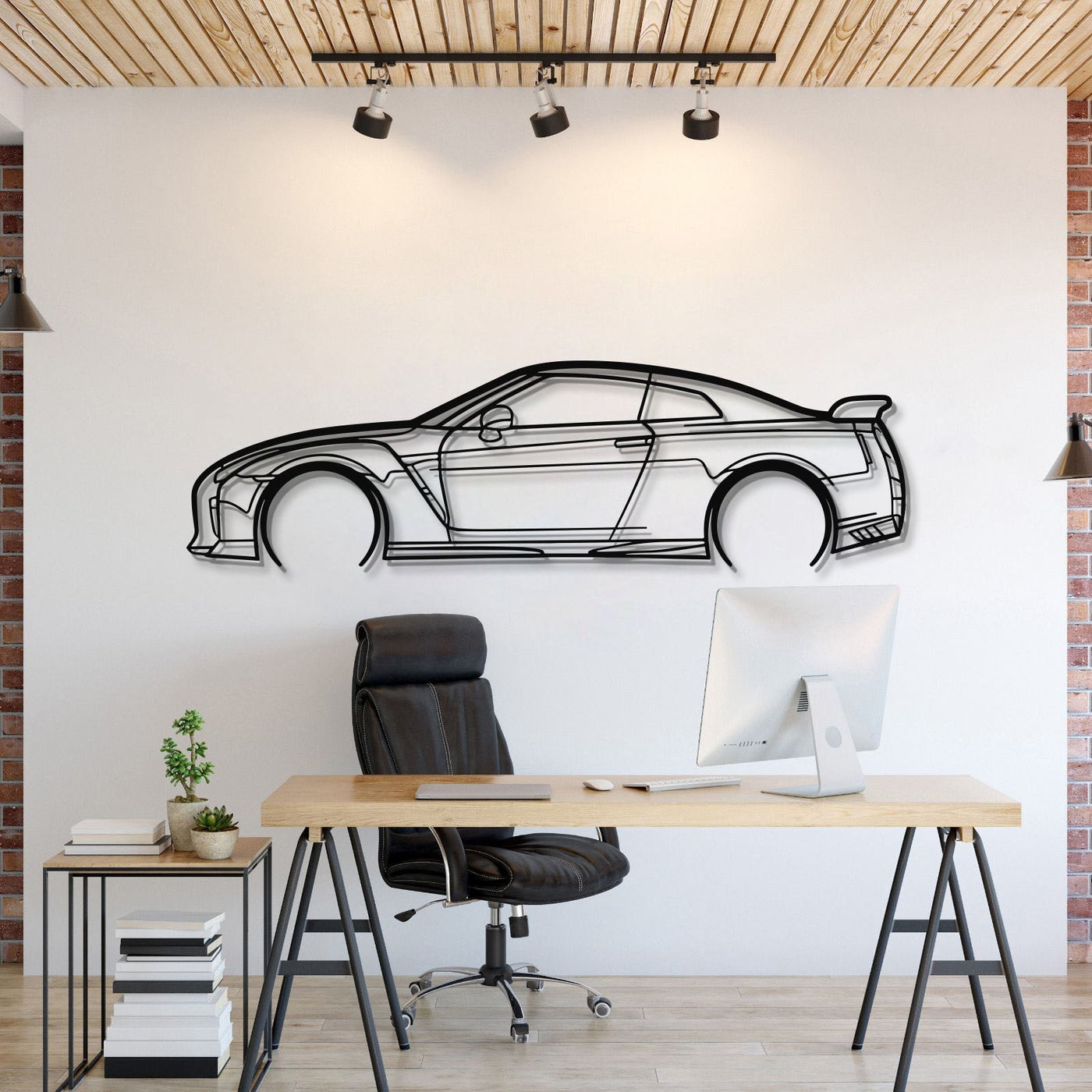 GT-R R35 Detailed Metal Car Wall Art