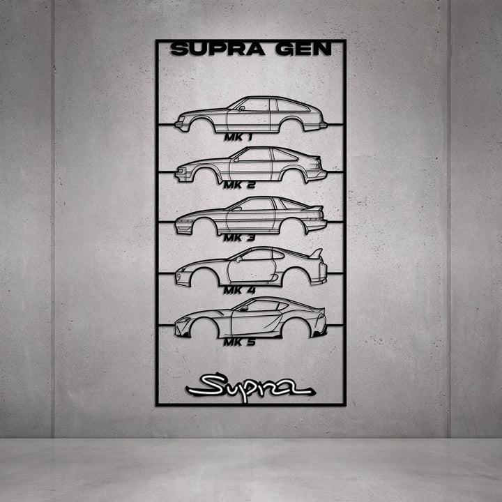 Supra Gen's Metal Neon Car Wall Art — precision-cut steel wall art
