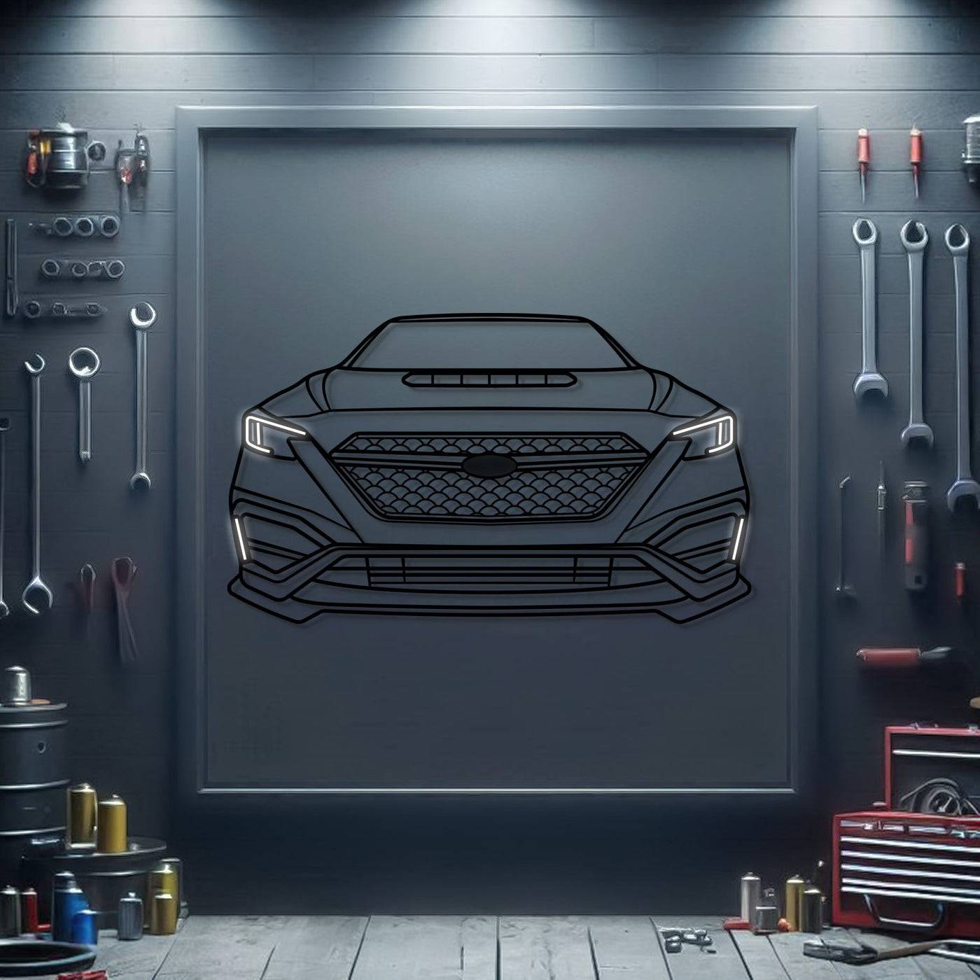 2023 WRX Limited Front View Metal Neon Car Wall Art