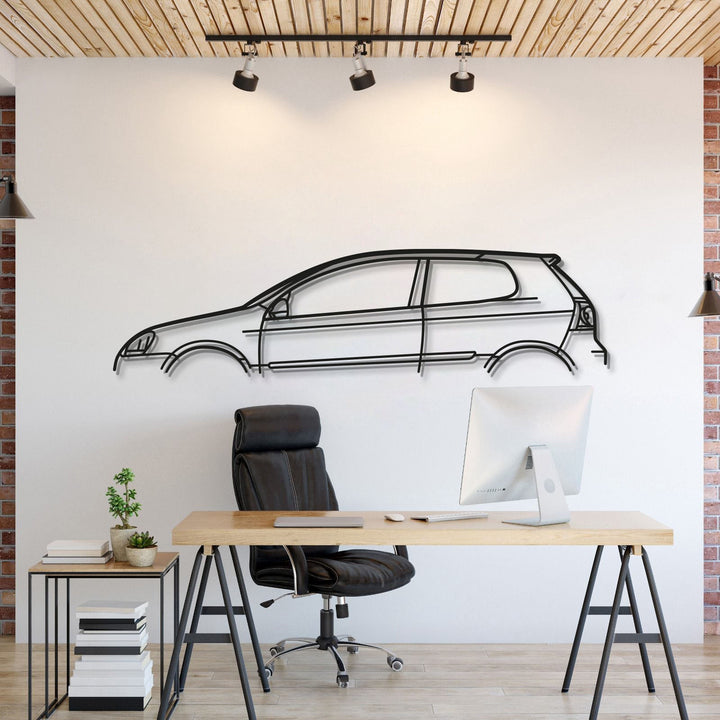Golf 5 Classic Metal Car Wall Art — precision-cut steel wall art