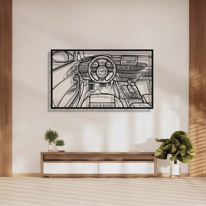 RS6 Avant Driver's Cockpit Metal Frame Wall Art — precision-cut steel wall art