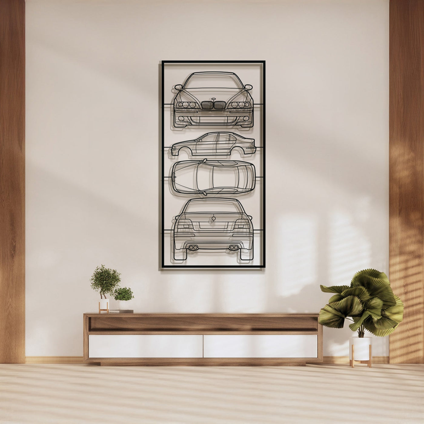 E39 Quad Profile Metal Frame Silhouette